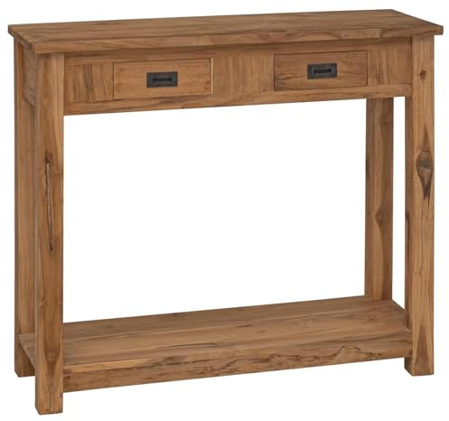 Generico Tavolo consolle Naturale 90 x 30 x 80 cm Legno di Teak Solido,Tavoli,Tavolini Decorativi,Tavoli console-42024245