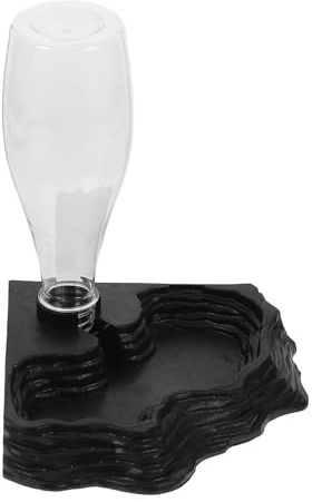 NUOBESTY Distributeur d'eau Pratique et Robuste pour Reptiles et Tortues Terrestres en Abs Noir, Abreuvoir Automatique Réutilisable pour Usage Quotidien