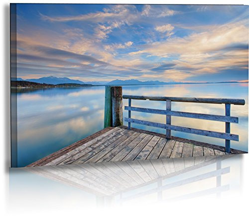 Fotoatelier Dirk Haas Premium Acrylglasbild XXL - Natur - Landschaft - Bild - Wolken - Chiemsee - Steg - Wasser - Acrylglas : 40 cm x 20 cm