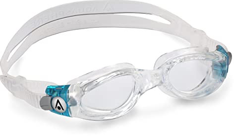 Aquasphere Kaiman Compact - Lunette de natation, pour adultes et adolescents adaptées au petit visage, protection UV, joint en silicone, vision à 180°, vision verres anti-buée et anti-fuite