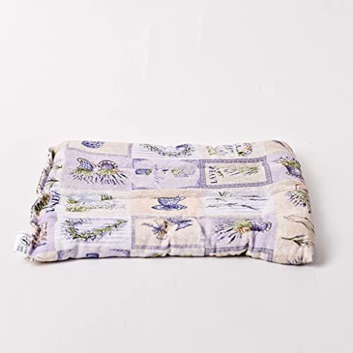 Decolores | Cojín Térmico de Semillas | 25 x 30 cm | Efecto Calor y Frío | Apto para Microondas y Congelador | Relax y bienestar | Estampado de Lavandas
