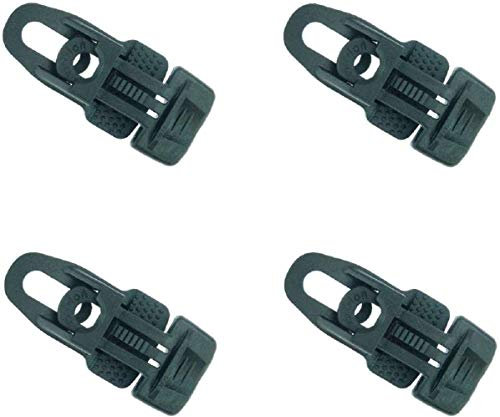 SPFIX BO-Camp Set 4 Clips MIDI Schwarz für Fußmatten Vorzeltteppiche Campingteppich Zeltboden Zeltplane Spanner (4X MIDI Schwarz)