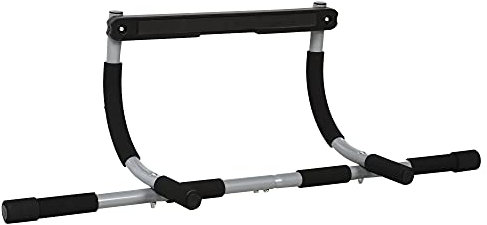 HOMCOM Barra per Trazioni a Pressione per Porta, Installazione senza Viti e Telaio in Tubi di Acciaio, Peso max: 110 kg