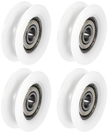 sourcing map 4 Stück U Nut Nylon Kugellager 6x30x10mm Doppelmetall Rollenführungsrad Lager