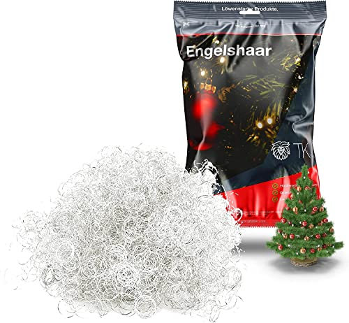 TK Gruppe Timo Klingler 10x Engelshaar Silber gelockt Lametta für Weihnachten Advent Deko Dekoration