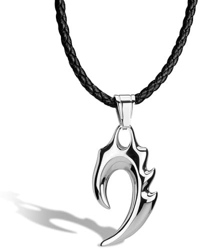 SERASAR Lederkette Herren mit Anhänger - 50cm Silber Lederkordelkette Schmuckschatulle für Echtleder Geschenk Schmuckband