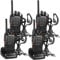 Nestling 4pcs Walkie Talkies Rechargeable Walkie Talkie Long Range Two-Way Radio Walky Talky Set with Earpieces and LED Light Voice Prompt for Field Survival Biking and Hiking