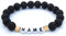 Armband mit Name aus natürlichen Lavaperlen - individuell für Dich handgefertigt - Freundschaftsarmband Partnerarmband mit Buchstabenperlen (Herzperle Rosé)