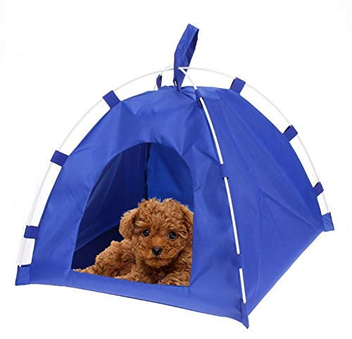 huihuijia Haustierzelt Hundezelt Hundezelt Bett Outdoor Hundebett Hund Sonnenschutz Indoor Hundehaus Katzenzelte für Innen Katzen Hundebett mit Sonnenschutz Hundehaus Indoor Bett Blau