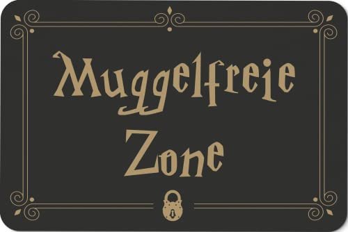 Tassenbrennerei Fußmatte mit Spruch Muggelfreie Zone - Türmatte für Fans der Zauberei und Fantasy - Muggel