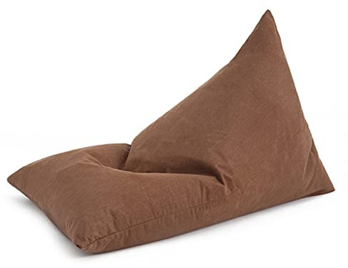 FBKPHSS Klassisch Sitzsack-Bezug ohne Füllung, Gamer-Liegestuhlbezug Baumwolle und Leinen Fauler Sofa-Lounge-Sessel Sitzsack Hülle für Schlafsaal Spielzimmer,Braun,120 * 80cm