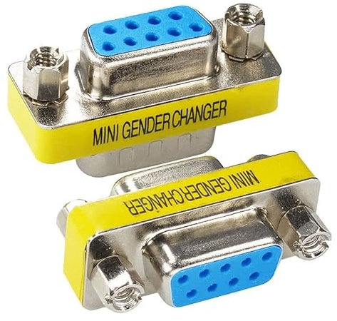 Multibao 2PCS DB9 9 Pin Female to Female Gender Changer Converter Extension Adapter RS232