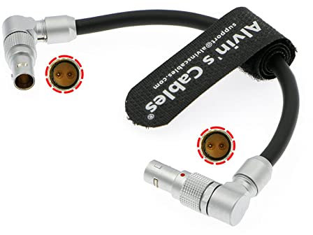 Alvin's Cables Stromkabel für DJI RS2 RS3 Drehbarer 2-Pin-Stecker rechtwinklig auf 2-Pin-Stecker für Tilta Float Gimbal Support System 15 cm/5,9 Zoll