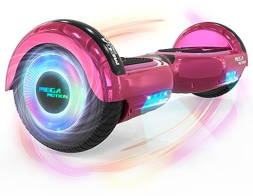 MEGA MOTION Hoverboards für Kinder, 6.5 Zoll Zweirad Selbstbalancierendes Hoverboards mit Bluetooth Lautsprecher, Kommt mit cool leuchtendem Rad, mit LED-Leuchten, Geschenk für Kinder und Jugendliche