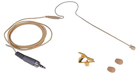 Rannsgeer Mini Headset Microphone Replacement Earhook Headset Mic for Sennheiser Wireless System (Tan)