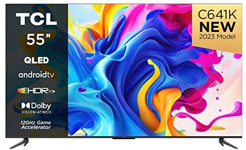 55C641K 55-inch QLED Television, 4K Ultra HD, Android Smart TV (Game master, Dolby Atmos, Freeview Play, Motion clarity, Hands-Free Voice Control, compatible with Google assistant & Alexa)