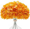 Waipfaru Künstliche Hortensien, Seide, künstliche Hortensien, volle Köpfe mit Stielen, Herbst-Hortensien, Blumensträuße für Hochzeit, Heim-Party-Dekoration (Orange, 10 Stück)