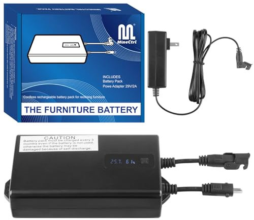 Universal Battery Pack for Reclining Furniture with LCD Display, ZBPOWER 2200mAh Wireless Rechargeable Battery Pack Model BS-2A for Power Recliner, Power Sofa, Sectional, and Lift Chair