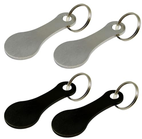 Chip del carrello della spesa in 4 pezzi Chiave per della Spesa in anello portachiavi del carrello della in acciaio inox gettone acciaio della Trolley per la spesa con chip carrello per la rimovibile