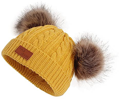 HANXIULIN Kinder Mädchen Wintermütze Winter warm weiche Mütze Thermo Fleece Wintermütze Skimütze Fleece Mütze Dickes Winter Nackenwärmer Ohrenschützer Hüte für 2-6 Jahre Kleinkind