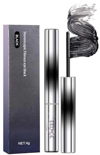 Iron Mascara Black Waterproof Metal Mascara Curling Eyelash Iron Mascara Lash Mascara,Smudge Proof Lasting Curling Mascara For Sensitive Eye,Vegan Mascara With Slender Brush (E-Black)