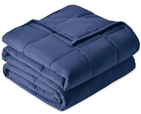 Sivio Gewichtsdecke für Erwachsene 7kg, Atmungsaktive Beschwerungsdecke, weiches Material mit Glasperlen für alle Jahreszeiten, Sofabett, 120 x 180 cm, Marineblau