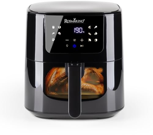 Rosmarino 5L Infinity Vision XL - Die ultimative Heißluftfritteuse Airfryer mit Fenster, LED-Anzeige, Backofen und Mikrowelle