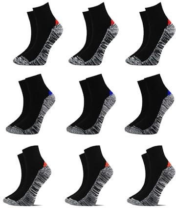 Socksberg Arbeitssocken Herren Lang & Kurz (9-12 Paar) | Langlebige & Fusselfreie Anti Schweiß Socken | Work Socken | Warme Arbeitssocken Winter & Sommer | Arbeitsstrümpfe