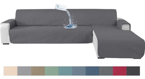 Ystyle Housse De Canapé d'angle 2 Places, Protection Canapé d'angle avec Accoudoirs, Housse Canape d'angle Impermeable Antidérapant, Couvre Canapé d'angle Chat Chien (210cm, Gris Clair)