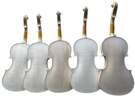 YoungMonic zum Selbermachen unfertige Violine 4/4 weiße Geige einige Flamme Ahorn Violine Meister (4/4 Größe)