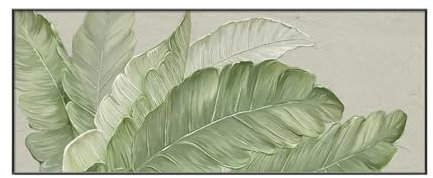 ZHAOLIN Abstraktes großes Ölgemälde mit grünen Blättern auf Leinwand gedruckt, moderne Luxus-Blatt-Poster und Drucke für die Wanddekoration im Wohnzimmer, 50 x 100 cm, rahmenlos