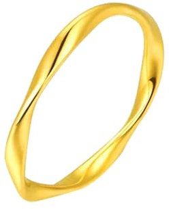 Epinki Echt Goldschmuck, 24 Karat 999 Gold Ringe, Morbius Solitärring, 18K Gold Trauringe Pärchen Ringe Hochzeitsring Gr.54 (17.2)