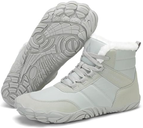 Mishansha Stivali Donna Invernali Scarpe da Neve Scarponcini Invernale Stivaletti Caldo Imbottito Barefoot Shoes, Verde Chiaro Gr.40