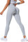 Zhiaek Sport Leggings Damen High Waist Leggins Push Up Boot Sexy Blickdicht Sportleggins Lang Nahtlose Gym Leggings Damen Booty Scrunch Seamless Yoga Hosen Sporthose Hellgrau M