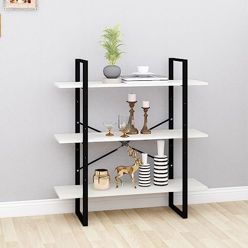 FUDUGEHMIOFWFJJ astatic,Preppy Room Decor,deko Teenager mädchen Zimmer,Bücherregal 3 Fächer Weiß 100x30x105 cm Massivholz KieferGeeignet für Bad, Küche, Schlafzimmer