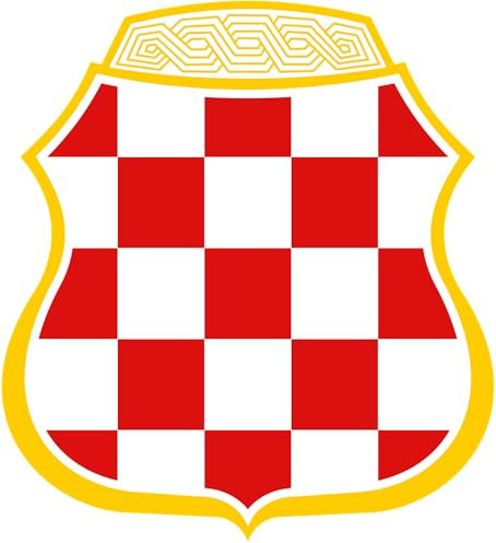 Aufkleber Autoaufkleber Car Sticker Kroatien Republik Herceg Bosna Wappen -Konturgeschnitten- Sticker Flagge Fahne ca. 9x10cm