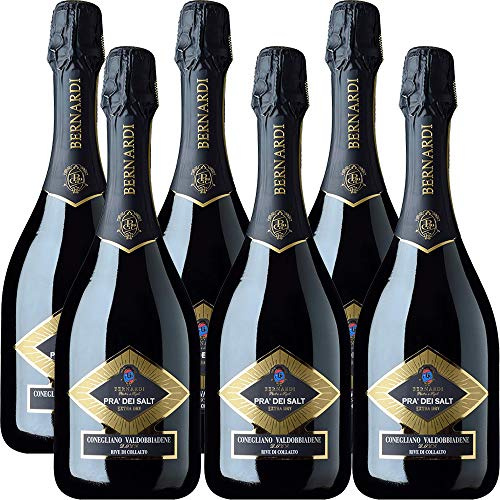 Conegliano Valdobbiadene | Prosecco “Rive di Collalto” Docg | Prà del Salt | Bollicine Italiane | 6 Bottiglie 75Cl | Perlage Fine | Aperitivo di Qualità | Idea Regalo