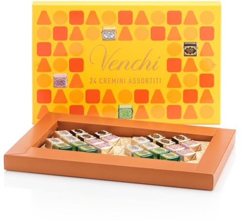 Venchi - Caja Amarilla con Surtido de Bombones Cremini, 255 g - Con Avellanas del Piamonte IGP - Sin Gluten - Idea de regalo