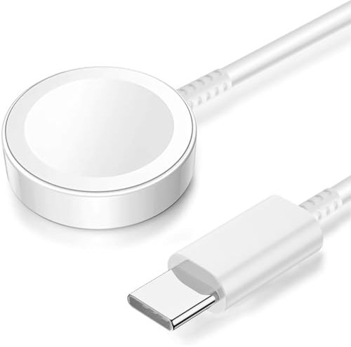 Watch Charger [MFi Certified] USB C to Wireless Magnetic Charger Cable Replacement Fast Charging Cord Compatible with Apple Watch Series 8 7 6 5 4 3 2 SE Ultra (White)