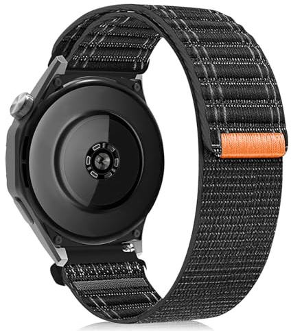 ZoRoll 22 mm Bracelet pour Huawei Watch GT 6/GT5 46mm/GT6 Pro/gt4/gt3/Ultimate2/Buds, Élastique Nylon-Bracelet pour Femmes Hommes, Bracelets pour Huawei Watch 5 46MM/4 Pro/4/3 -Gris