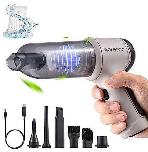 KOSINGNA Portable Handheld Vacuum Cleaner Cordless Mini Car Vacuum Cleaner Brush Motor 12000PA High Power 2-Level Suction Built-in Large ty Battery for Car Interior Home Office Pet Hair Cleaning