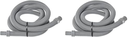 Xavax Ablaufschlauch Verlängerung 2,5m (Abwasserschlauch Waschmaschine oder Spülmaschine/Geschirrspüler, Verlängerung Waschmaschine Ablauf) grau (Packung mit 2)