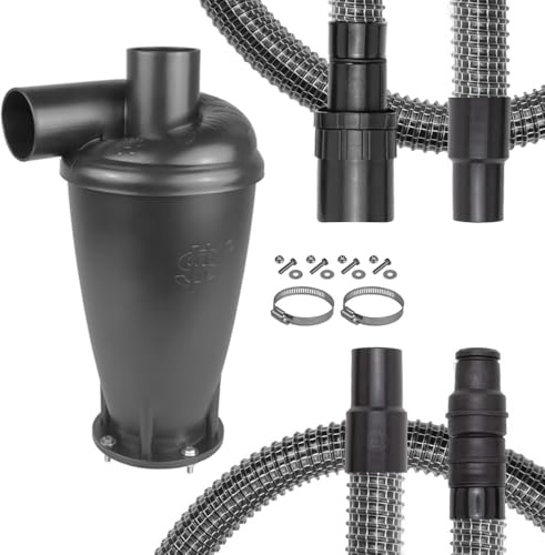 PRIMEBAG Zyklon-Vorabscheider-Set für Industriesauger Anschluss 58mm, 20m | Gewebeschlauch, knickfest, sehr flexibel, innenliegende Stahlfeder, fadenverstärkt
