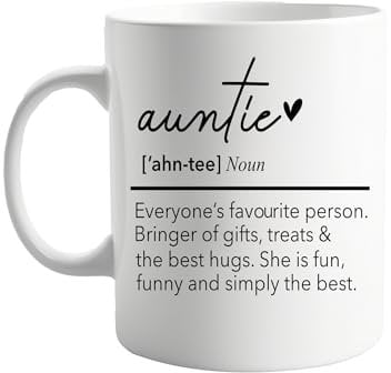 signkitsuk Auntie Definition 11oz Ceramic Coffee Mug – Humorous Aunt Gift, Quirky Auntie Definition Mug, Cute Present for Aunt, Fun Tea or Coffee Cup for Auntie’s Birthday