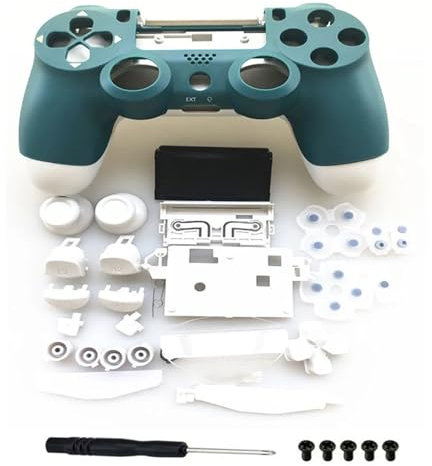 BoBoBn Boîtier Avant et arrière Blanc Vert Alpin for Manette PlayStation 4 PS4 Pro 4.0 Gen 2e Version 2 JDM-040 JDS 040