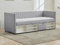 Vente-unique-Bett Klappsofa mit Bettkasten - 80 x 200 cm - Stoff - Grau - LAOZIA