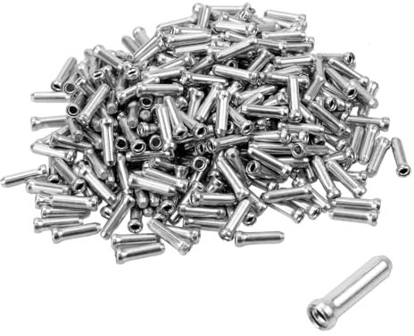 HABNI 100 Pcs Tappi Per Cavi Freno Bici,Cappuccio Capicorda Per Cavo Bicicletta,Cavo Del Freno Per Fune Del Freno, Per Cavo Freno Bici,Freni Bicicletta, Manicotti Terminali In Argento, Tappo Terminal