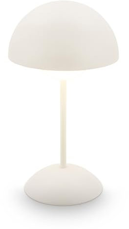 Briloner - Lampada da tavolo senza fili IP44 con touch, dimmerabile, batteria 4000mAh ricaricabile sostituibile, lampada da comodino ricaricabile, lampada da scrivania senza fili, 16x29cm, bianco