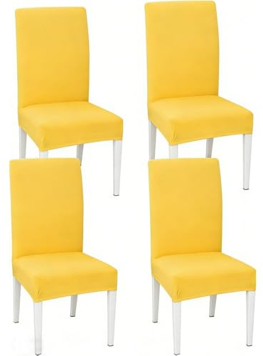 Voarge 4 Stück Esszimmer Stuhlhussen, Abnehmbare Waschbar Elastische Moderne Beschützer Stuhlbezug, Dehnbare Stuhlhussen Für Hochzeit Partys Bankett Haus Esszimmer, Hotel, Restaurant Dekor