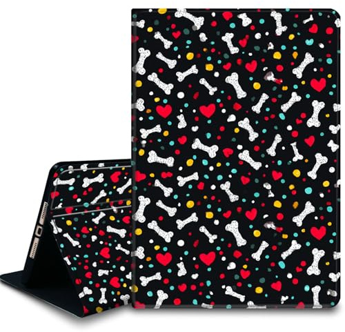 Bxgolkgd Tablet-Schutzhülle für Samsung Galaxy Tab A7 10,4 Zoll (2020/2022), stoßfeste Standhülle mit Wärmeableitung, automatische Wake-/Sleep-Funktion, Hundeknochen-Herz-Druck